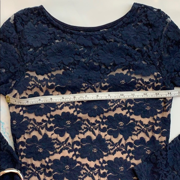 ❌SOLD❌ASOS Club L Navy Blue Bodycon Lace Dress - Picture 5 of 8